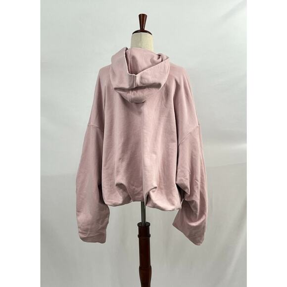 DRIES VAN NOTEN Sz L Large Light Pink Hannett Draped Hoodie Sweatshirt Pullover - Picture 5 of 11